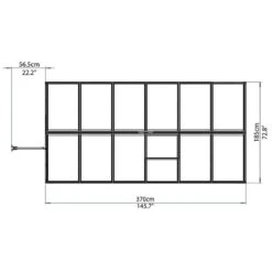 6'x12' Palram Canopia Hybrid Large Walk In Silver Polycarbonate Greenhouse (1.8x3.6m) -Lifetina Shop 701782 hybrid 6x12 silver drawing2