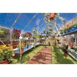 8' X 12' Palram Canopia Octave Silver Greenhouse (3.67m X 2.44m) -Lifetina Shop 701942 octave 8x12 silver greenhouse close up1 min 1