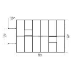 8'x12' Palram Canopia Essence Large Walk In Aluminium Framed Greenhouse (2.4x3.6m) -Lifetina Shop 701944 palram greenhouses essence 8x12 drawing topview