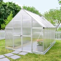 8'x12' Palram Canopia Essence Large Walk In Aluminium Framed Greenhouse (2.4x3.6m)