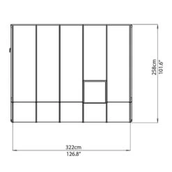 8'x10' Palram Canopia Rion White Sun Room Walk In Wall Greenhouse (2.4x3m) -Lifetina Shop 702124 sun room clear 8x10 drawing2