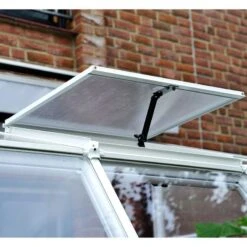 8'x10' Palram Canopia Rion White Sun Room Walk In Wall Greenhouse (2.4x3m) -Lifetina Shop 702124 sun room clear 8x10 window2