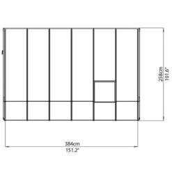 8'x12' Palram Canopia Rion White Sun Room Walk In Wall Greenhouse (2.4x3.6m) -Lifetina Shop 702131 sun room clear 8x12 drawing2
