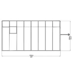 8'x16' Palram Canopia Rion White Sun Room Walk In Wall Greenhouse (2.4x4.8m) -Lifetina Shop 702135 sun room clear 8x16 drawing2