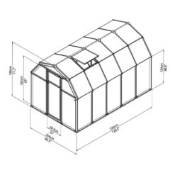 6'x10' Palram Canopia Rion EcoGrow Walk In Green Polycarbonate Greenhouse (1.8x3m) -Lifetina Shop 702468 rion greenhouses eco grow 6x10 drawing isoview