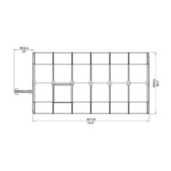 6'x12' Palram Canopia Rion EcoGrow Large Green Polycarbonate Greenhouse (1.8x3.6m) -Lifetina Shop 702471 rion greenhouses eco grow 6x12 drawing topview