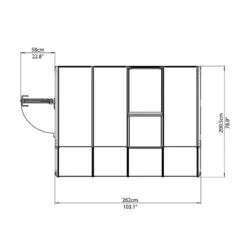 6'x8' Palram Canopia Rion White Lean To Greenhouse (1.8x2.4m) -Lifetina Shop 702483 rion greenhouses sunroom sunlounge 6x8 drawing topview