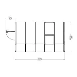 6'x10' Palram Canopia Rion White Sun Room Walk In Wall Greenhouse (1.8x3m) 10 6'x10' Palram Canopia Rion White Sun Room Walk In Wall Greenhouse (1.8x3m) -Lifetina Shop 702485 rion greenhouses sunroom sunlounge 6x10 drawing topview