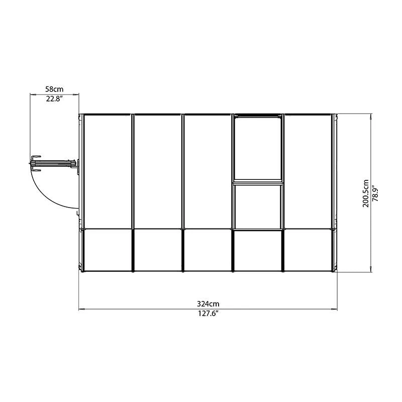 6'x10' Palram Canopia Rion White Sun Room Walk In Wall Greenhouse (1.8x3m) 5 6'x10' Palram Canopia Rion White Sun Room Walk In Wall Greenhouse (1.8x3m) - Image 5