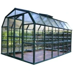 8'x12' Palram Canopia Rion Grand Gardener Large Polycarbonate Greenhouse (2.4x3.6m) -Lifetina Shop 702493 grand gardener clear 8x12 cutout2