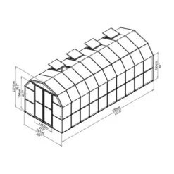 Palram Canopia Rion Grand Gardner 8x20 Green Greenhouse -Lifetina Shop 702495 rion greenhouses grand gardener prestige 8x20 drawing isoview