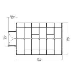 8'x12' Palram Canopia Rion Hobby Gardener Large Green Greenhouse (2.4x3.6m) -Lifetina Shop 702497 rion greenhouses hobbygardener 8x12 drawing topview