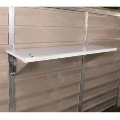 Palram Canopia 3' X 1' Shed Shelving For Skylight And Rubicon Sheds -Lifetina Shop 702562 palram canopia 3x1 shed shelving insitu1 min