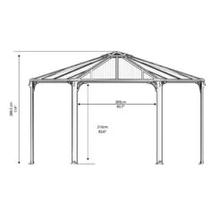 15x13 Palram Canopia Monaco Grey Hexagon Garden Gazebo -Lifetina Shop 702563 monaco hexagonal gazebo palram dimensions