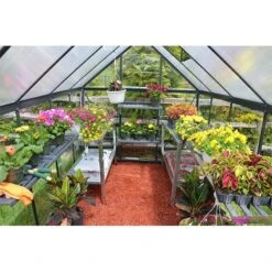 6' X 10' Palram Canopia Hybrid Grey Greenhouse (1.85m X 3.06m) -Lifetina Shop 702767 hybrid 6x10 grey greenhouse close up2 min 1