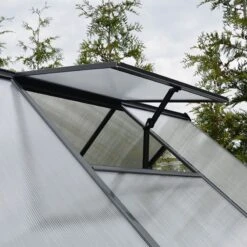 6' X 10' Palram Canopia Hybrid Grey Greenhouse (1.85m X 3.06m) -Lifetina Shop 702767 hybrid 6x10 grey greenhouse close up3 min 1