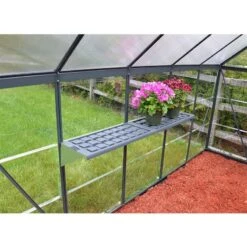6' X 10' Palram Canopia Hybrid Grey Greenhouse (1.85m X 3.06m) -Lifetina Shop 702767 hybrid 6x10 grey greenhouse close up5 min 1