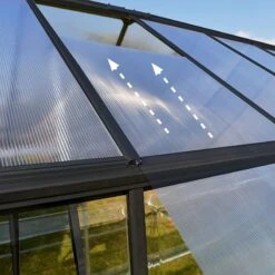 6' X 8' Palram Canopia Hybrid Grey Greenhouse (1.85m X 2.41m) -Lifetina Shop 702768 hybrid 6x8 grey greenhouse close up1 min 1