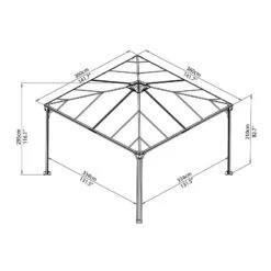 Palram Canopia Palermo 3600-3.6 X 3.6 Garden Gazebo -Lifetina Shop 702780 palram covering palermo gazebo 3600 drawing isoview