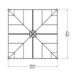 Palram Canopia Palermo 3600-3.6 X 3.6 Garden Gazebo -Lifetina Shop 702780 palram garden gazebo palermo 3600 drawing topview