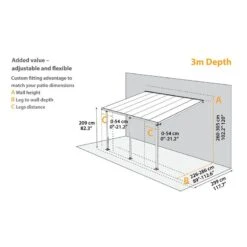 10x24 Palram Canopia Sierra Grey Patio Cover -Lifetina Shop 703188 palram sierra patio cover roof grey 3x7 3 dimensions