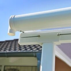 7' X 7' Palram Canopia Sierra White Clear Patio Cover (2.28m X 2.25m) -Lifetina Shop 703348 7x7 palram sierra white patio cover close up3 min 1