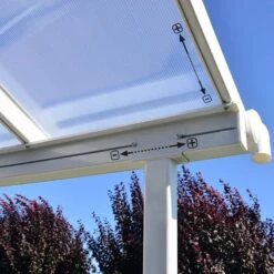 7' X 7' Palram Canopia Sierra White Clear Patio Cover (2.28m X 2.25m) -Lifetina Shop 703348 7x7 palram sierra white patio cover close up4 min 1