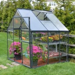 6' X 6' Palram Canopia Hybrid Grey Greenhouse (1.85m X 1.86m)