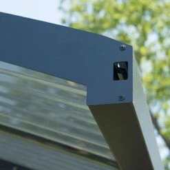 16x10 Palram Canopia Arizona Wave 5000 Grey Metal Carport -Lifetina Shop 703727 palram arizona wave 5000 metal grey carport gutter2