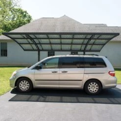 16x10 Palram Canopia Arizona Wave 5000 Grey Metal Carport -Lifetina Shop 703727 palram arizona wave 5000 metal grey carport no5
