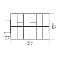 8'x12' Palram Canopia Bella Large Walk In Silver Aluminium Framed Greenhouse (2.4x3.6m) -Lifetina Shop 703730 08