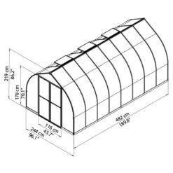 8'x16' Palram Canopia Bella Large Walk In Silver Aluminium Framed Greenhouse (2.4x4.8m) -Lifetina Shop 703731 07