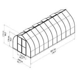 8'x20' Palram Canopia Bella Large Walk In Silver Aluminium Framed Greenhouse (2.4x6m) -Lifetina Shop 703732 07