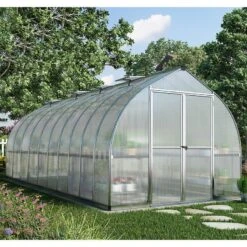 8'x20' Palram Canopia Bella Large Walk In Silver Aluminium Framed Greenhouse (2.4x6m)