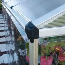 8'x4' Palram Canopia Hybrid Silver Lean To Wall Walk In Greenhouse (2.4x1.22m) -Lifetina Shop 704052 lean to grow house 8x4 silver hybrid gutters