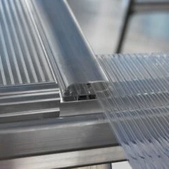 8'x4' Palram Canopia Hybrid Silver Lean To Wall Walk In Greenhouse (2.4x1.22m) -Lifetina Shop 704052 lean to grow house 8x4 silver hybrid sliding panel