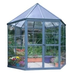 8x7 Palram Canopia Oasis Hexagonal Polycarbonate Greenhouse -Lifetina Shop 704053 8ft palram oasis hexagonal polycarbonate greenhouse cutout1