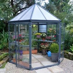 8x7 Palram Canopia Oasis Hexagonal Polycarbonate Greenhouse -Lifetina Shop 704053 8ft palram oasis hexagonal polycarbonate greenhouse no2