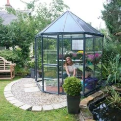 8x7 Palram Canopia Oasis Hexagonal Polycarbonate Greenhouse -Lifetina Shop 704053 8ft palram oasis hexagonal polycarbonate greenhouse no4