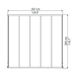 10x10 Palram Canopia Olympia Grey Patio Cover With Clear Panels -Lifetina Shop 704215 palram olympia patio cover roof grey 3x3 05 drawing2