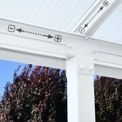 10x10 Palram Canopia Olympia White Patio Cover With Clear Panels -Lifetina Shop 704216 palram olympia patio cover roof white 3x3 05 adjustable poles