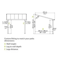 10x14 Palram Canopia Olympia Grey Patio Cover With Clear Panels 14 10x14 Palram Canopia Olympia Grey Patio Cover With Clear Panels -Lifetina Shop 704217 palram olympia patio cover roof grey 3x4 25 drawing3
