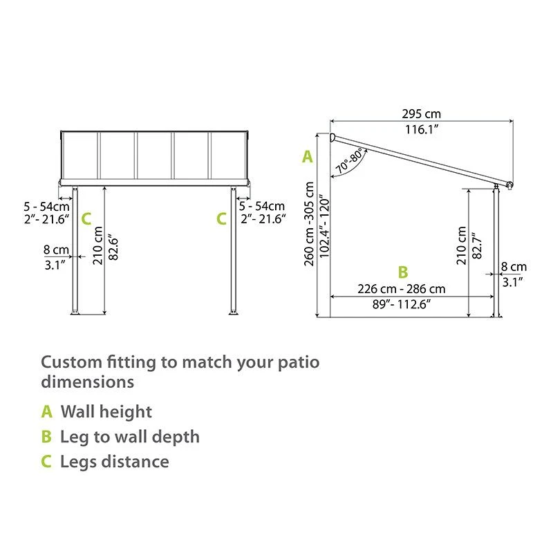 10x14 Palram Canopia Olympia Grey Patio Cover With Clear Panels 7 10x14 Palram Canopia Olympia Grey Patio Cover With Clear Panels - Image 7