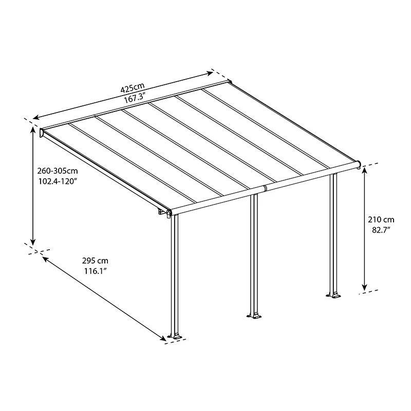 10x14 Palram Canopia Olympia White Patio Cover With Clear Panels 2 10x14 Palram Canopia Olympia White Patio Cover With Clear Panels - Image 2