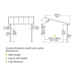 10x14 Palram Canopia Olympia White Patio Cover With Clear Panels 12 10x14 Palram Canopia Olympia White Patio Cover With Clear Panels -Lifetina Shop 704218 palram olympia patio cover roof white 3x4 25 drawing3