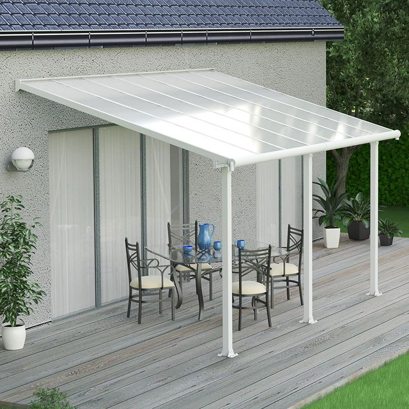 10x14 Palram Canopia Olympia White Patio Cover With Clear Panels 1 10x14 Palram Canopia Olympia White Patio Cover With Clear Panels