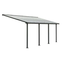 10x20 Palram Canopia Olympia Grey Patio Cover With Clear Panels -Lifetina Shop 704351 palram olympia patio cover roof grey 3x6 1 cutout