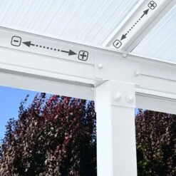 10x20 Palram Canopia Olympia White Patio Cover With Clear Panels -Lifetina Shop 704352 palram olympia patio cover roof white 3x6 1 adjustable poles