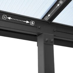 10' X 24' Palram Canopia Olympia Grey Patio Cover With Clear Panels (2.95m X 7.39m) -Lifetina Shop 704353 10x24 palram olympia grey patio cover clear panels close up3 min 1