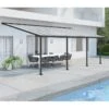 10' X 24' Palram Canopia Olympia Grey Patio Cover With Clear Panels (2.95m X 7.39m)